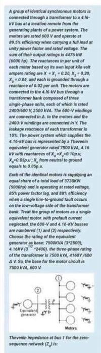 A group of identical synchronous motors is connected | Chegg.com