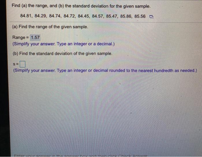 Solved Find the range and standard deviation of the set of | Chegg.com