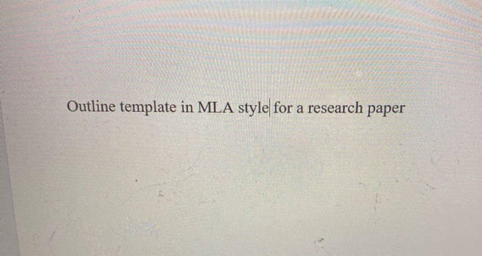 mla style outline template