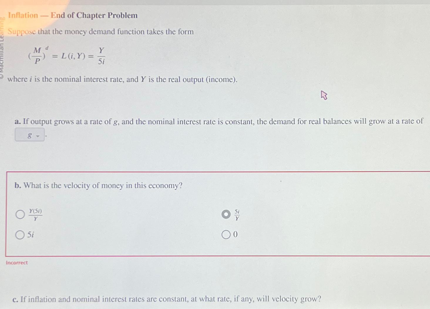 Solved Inflation — ﻿End of Chapter ProblemSuppose that the | Chegg.com