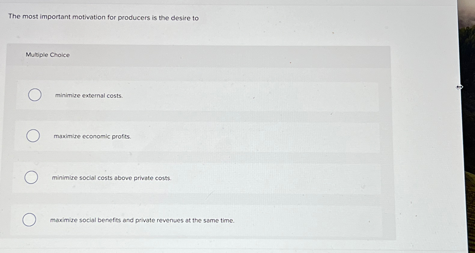 Solved The most important motivation for producers is the | Chegg.com