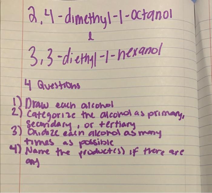 1 octanol alochol is a primary