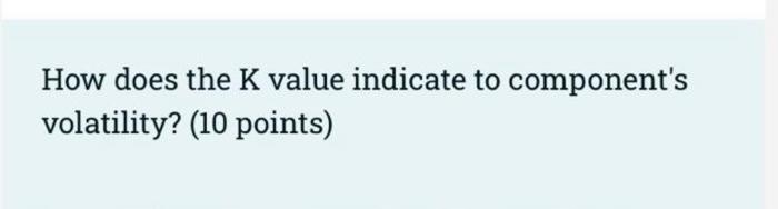 Solved How does the K value indicate to component's | Chegg.com