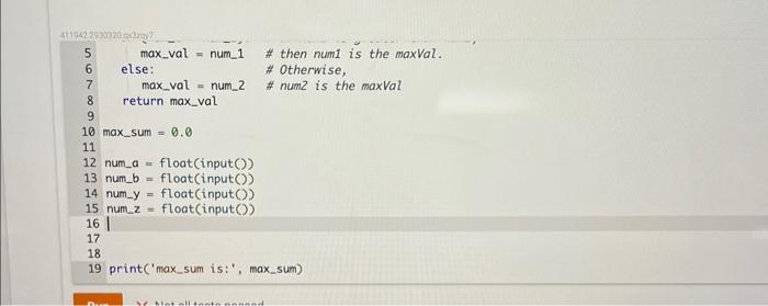 Solved Assign max_sum with the greater of num_a and | Chegg.com