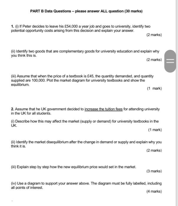 Solved PART B Data Questions - Please Answer ALL Question | Chegg.com