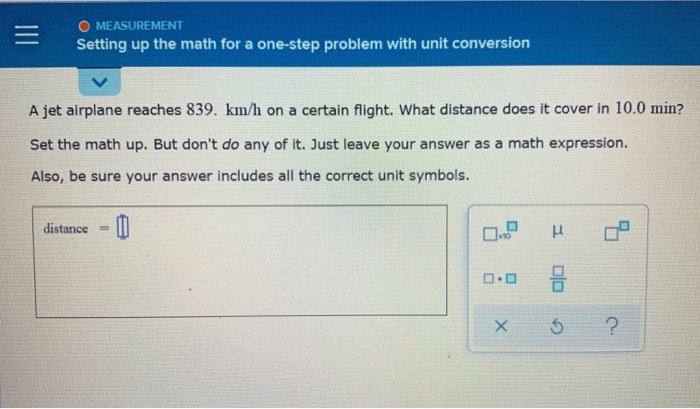 Solved = MEASUREMENT Setting Up The Math For A One-step | Chegg.com