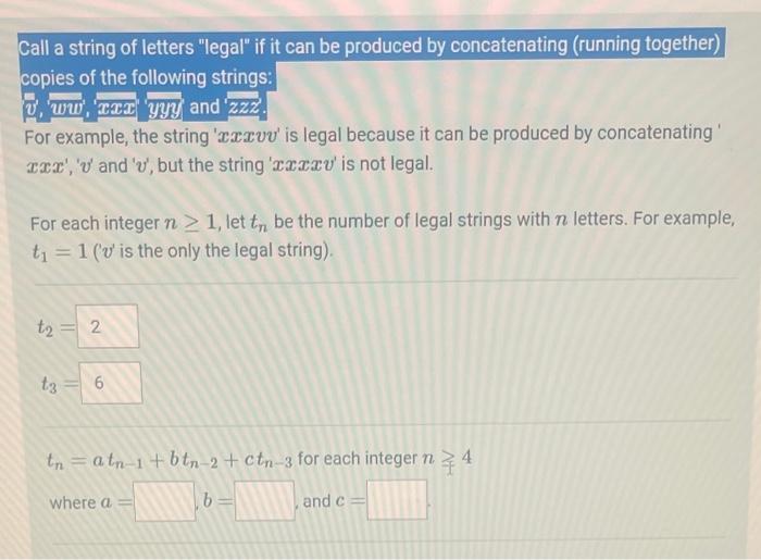 Solved Call a string of letters 