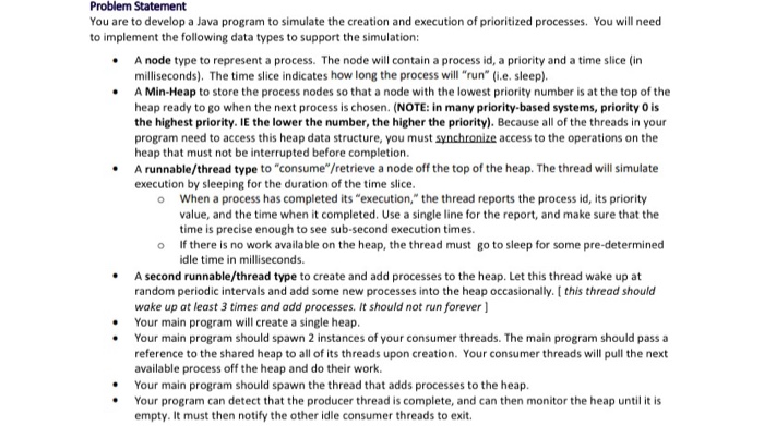 Solved Problem Statement You are to develop a Java program | Chegg.com