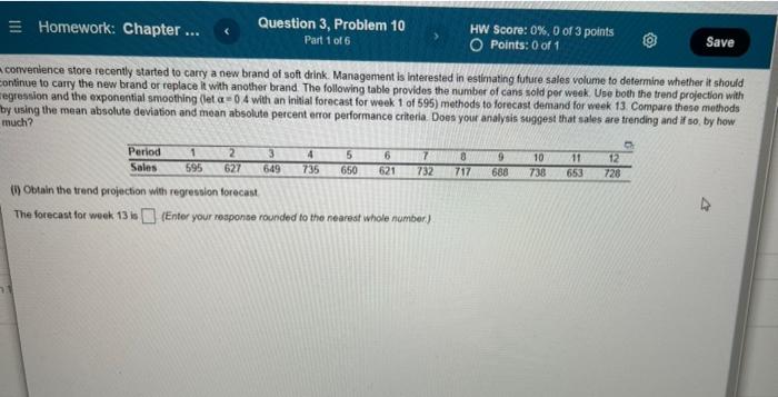 Solved = Homework: Chapter ... Question 3, Problem 10 Part 1 | Chegg.com