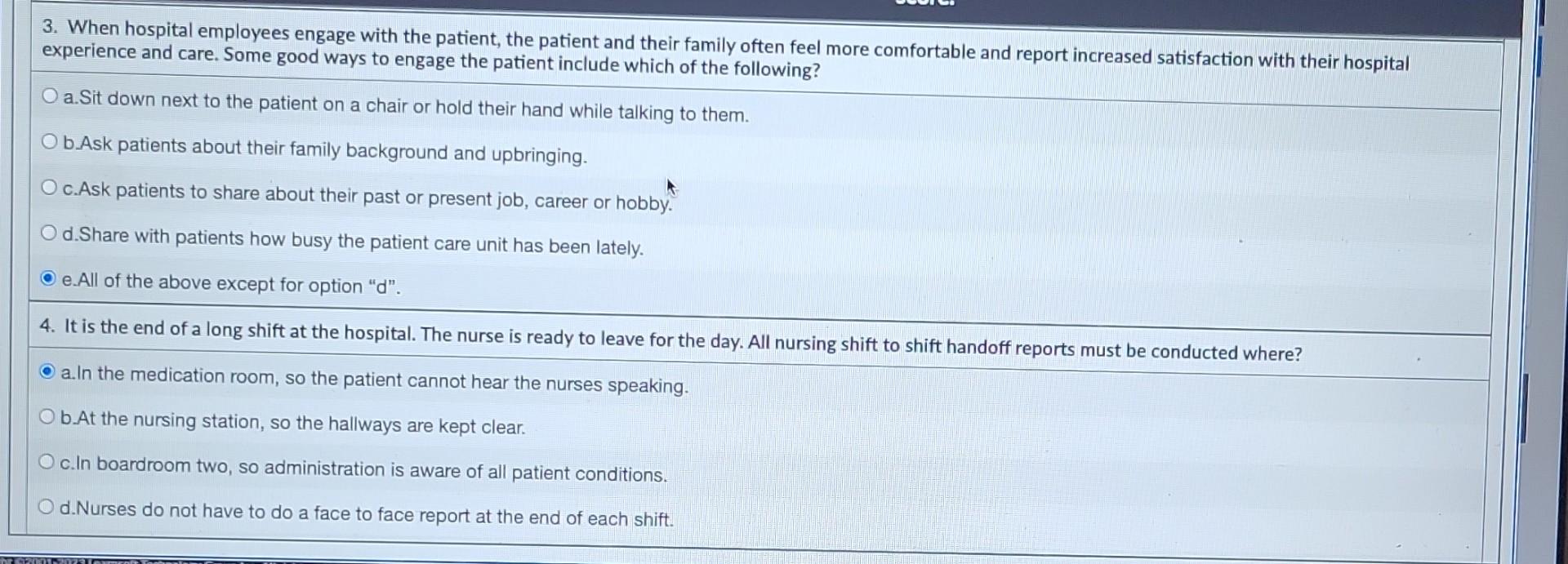 Solved 1. Hourly rounding is conducted to promote patient | Chegg.com