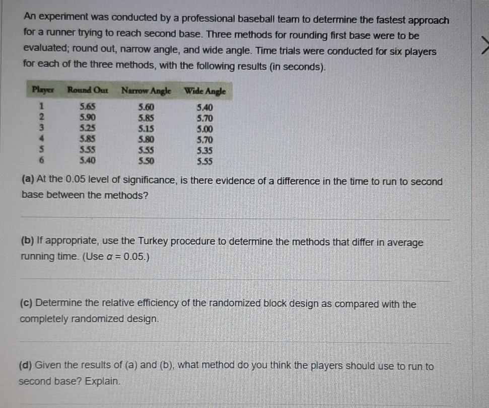 Solved An experiment was conducted by a professional | Chegg.com