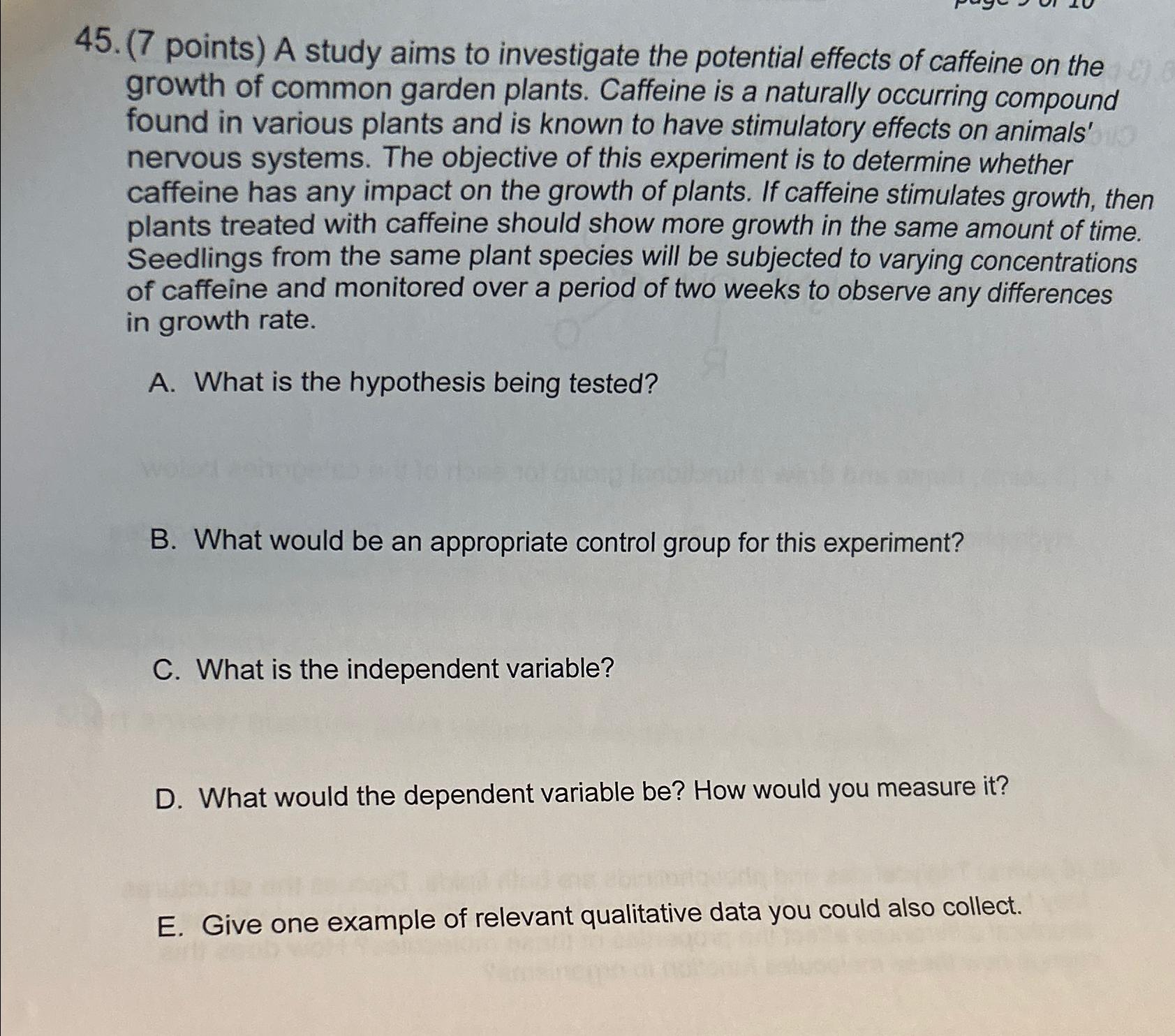 Solved (7 ﻿points) ﻿A study aims to investigate the | Chegg.com