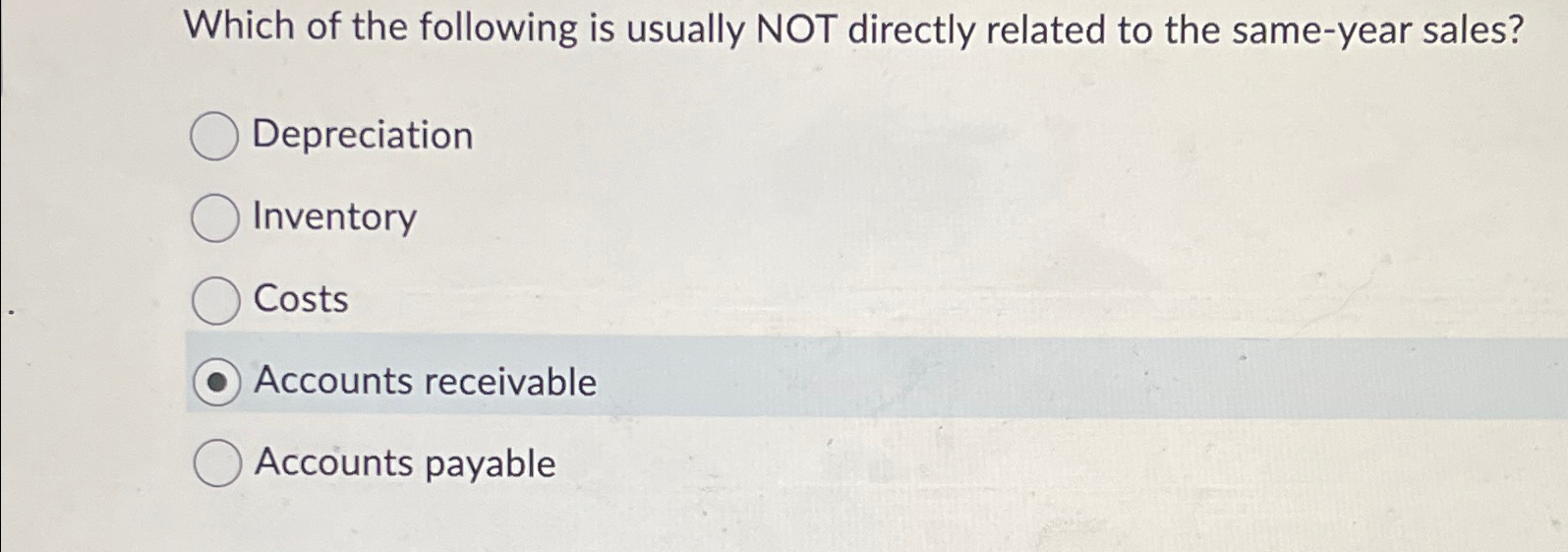 Solved Which of the following is usually NOT directly | Chegg.com