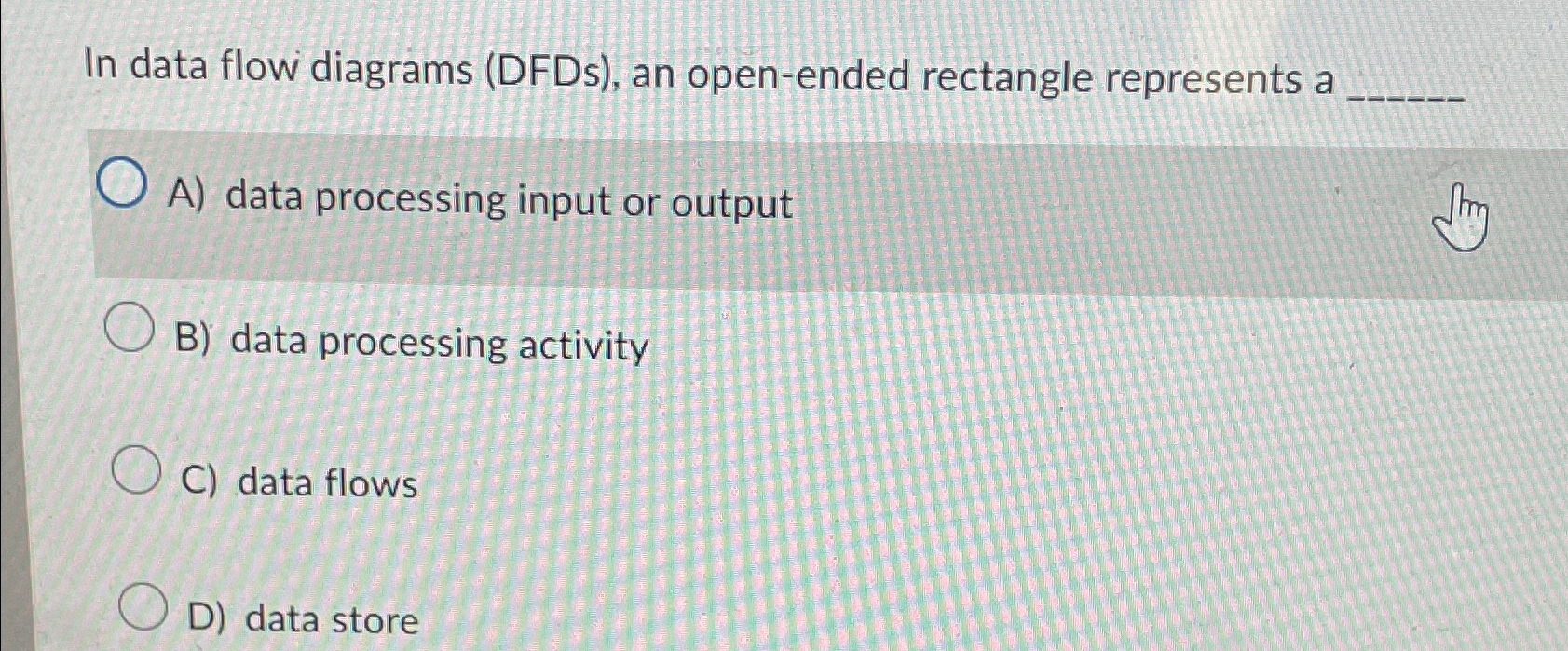 Solved In data flow diagrams (DFDs), ﻿an open-ended | Chegg.com