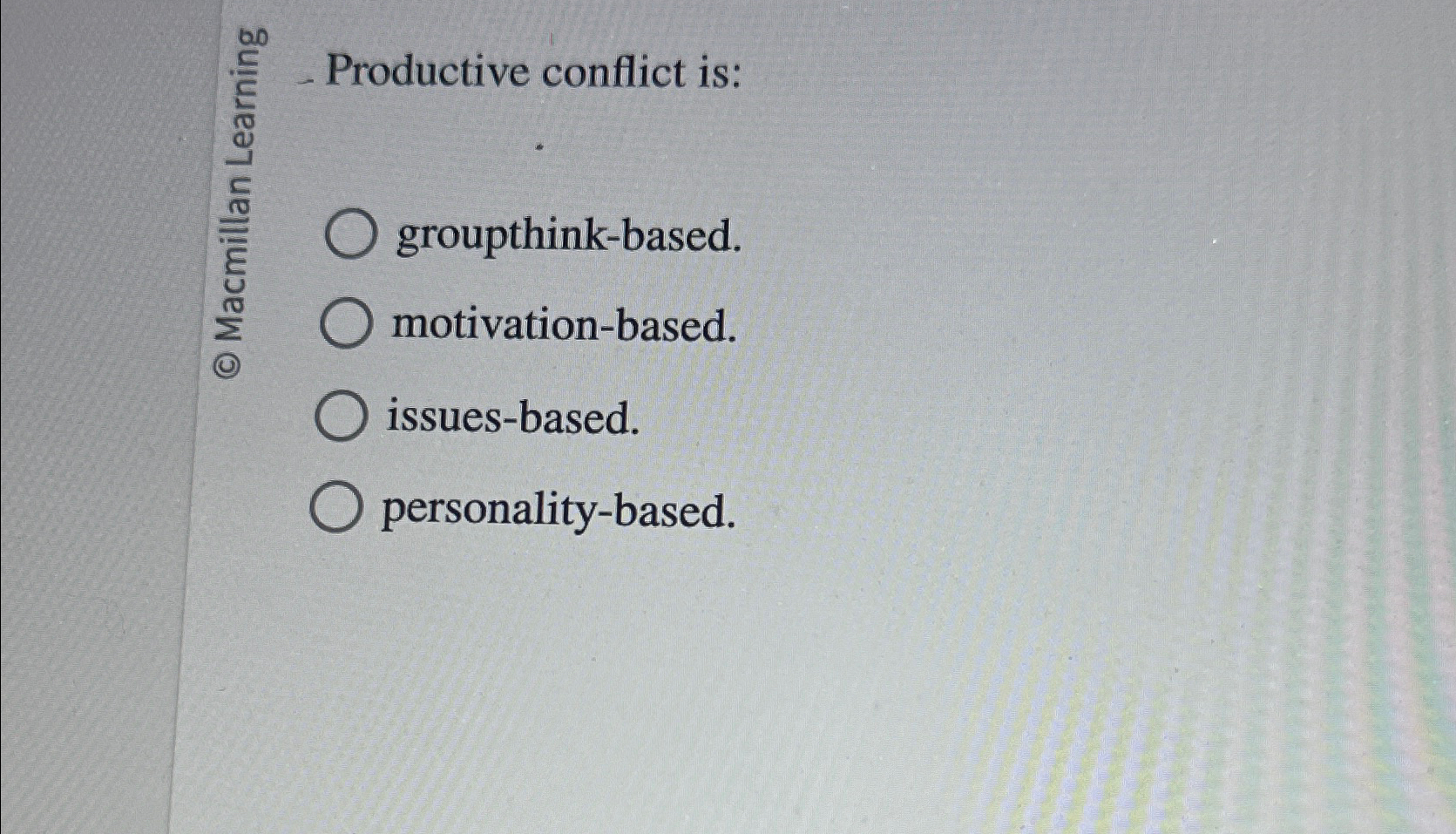Solved Productive conflict | Chegg.com