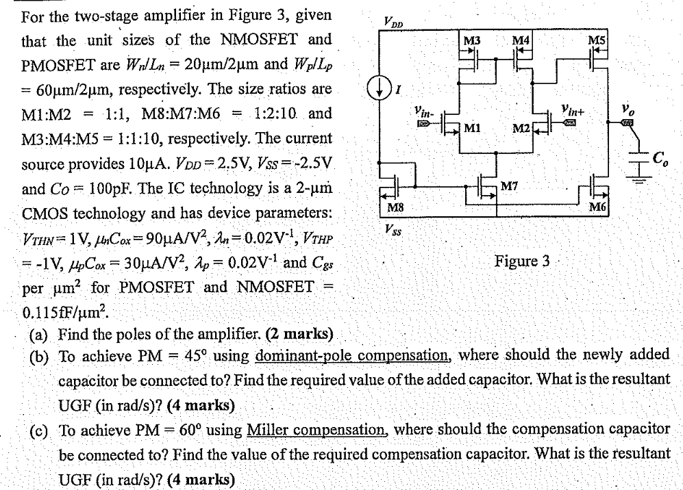 For the two-stage amplifier in Figure 3, ﻿giventhat | Chegg.com