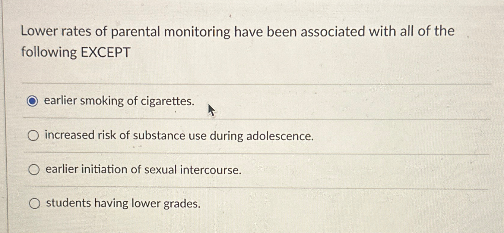 cigarette smoking is linked to all of the following except Solved Breathing (ventilation) directly facilitated by Theres nothing worse than enjoying