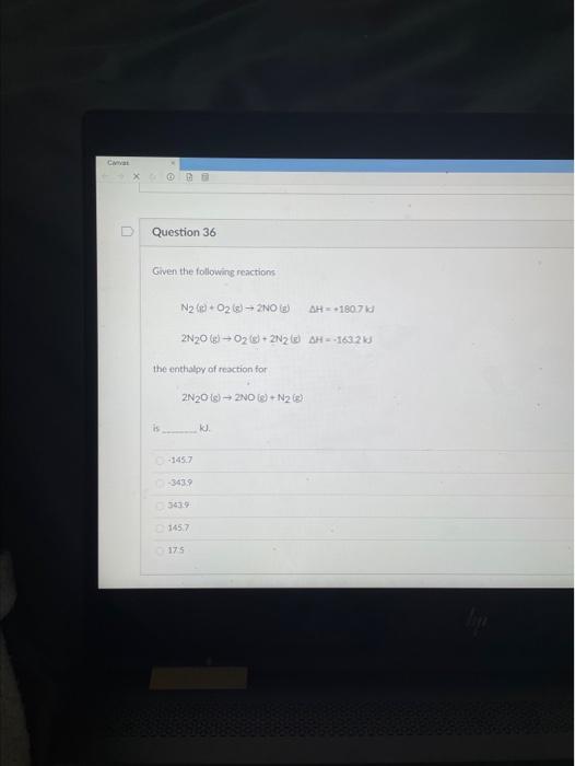 Solved Cara DE D Question 36 Given the following reactions | Chegg.com