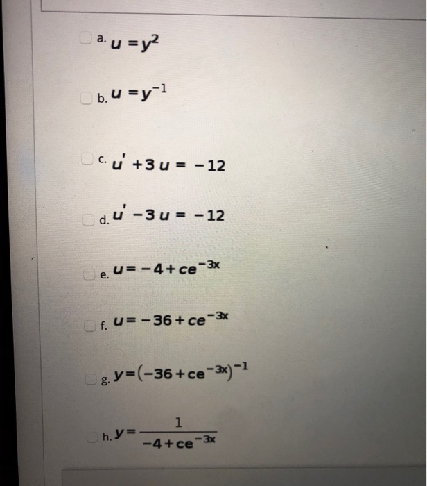 Solved QUESTION 1 Consider the ODE Y' - 3 y = 12 y2. Solve | Chegg.com