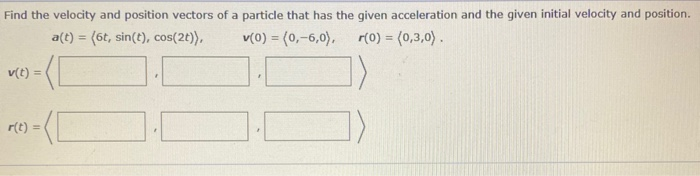 Solved Find the velocity and position vectors of a particle | Chegg.com
