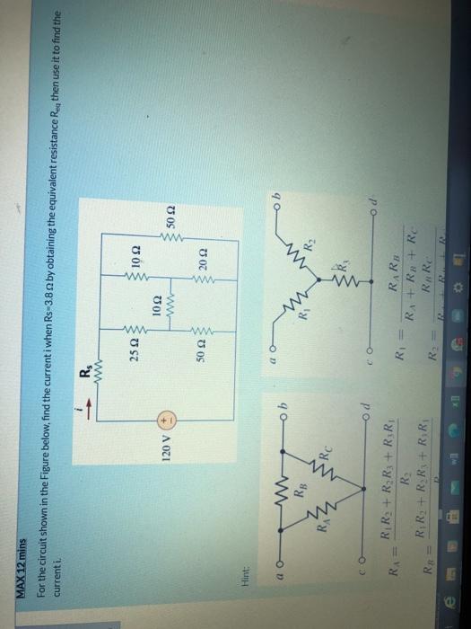 Solved MAX 12 mins For the circuit shown in the Figure | Chegg.com