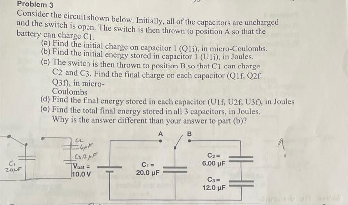 Solved Problem 3 Consider the circuit shown below. | Chegg.com