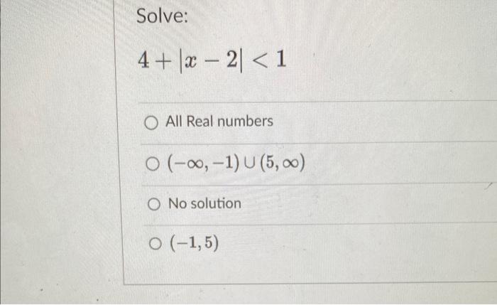 Solved Solve 4∣x−2∣ 1558