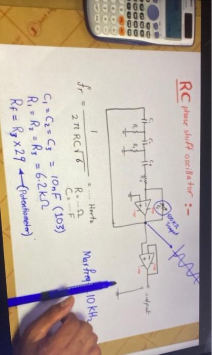 Solved R C1=C2=C3=1OnF (103) R1=R2=R3=6.2kΩ Rf=R3×29& | Chegg.com