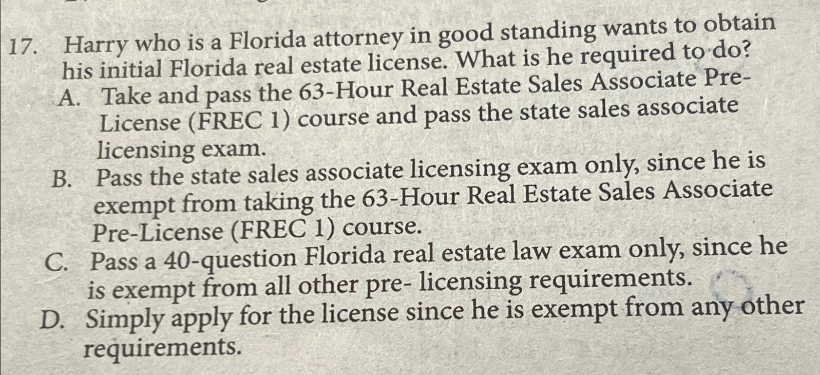 Solved Harry Who Is A Florida Attorney In Good Standing | Chegg.com