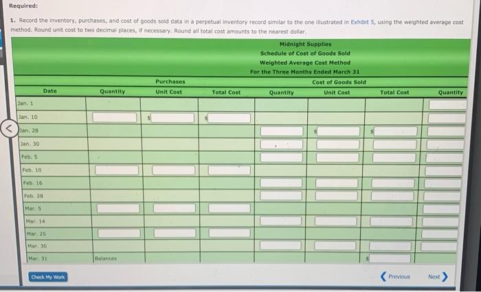 Solved Weighted Average Cost Method with Perpetual Inventory | Chegg.com