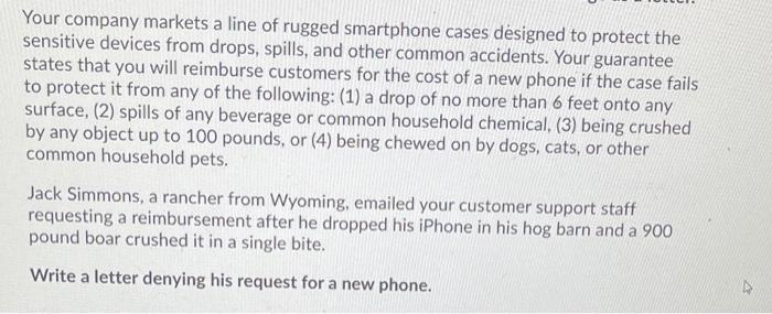 Solved Your company markets a line of rugged smartphone | Chegg.com