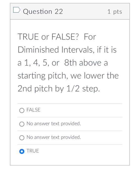 Solved Question 21 1p TRUE or FALSE? Perfect Intervals | Chegg.com