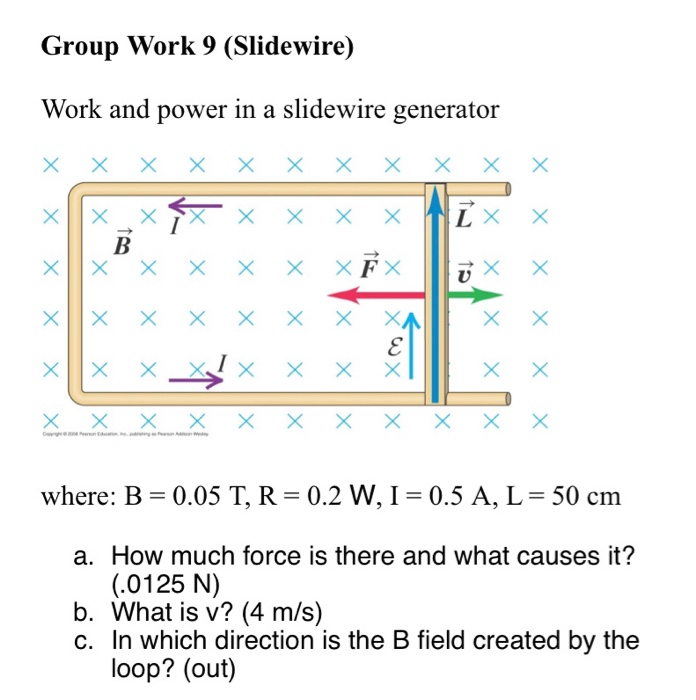 Solved Group Work 9 Slidewire Work And Power In A Slide Chegg Com