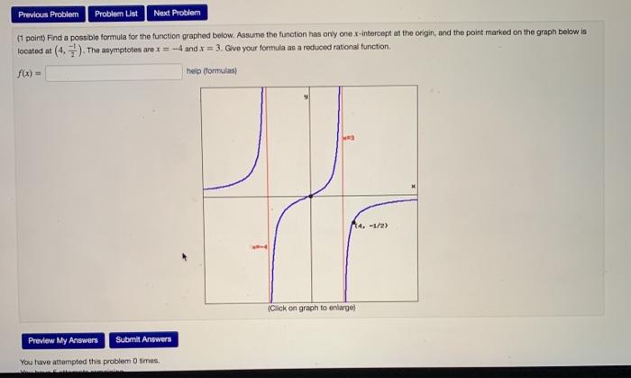 Solved Previous Problem Problem List Next Problem (1 point) | Chegg.com