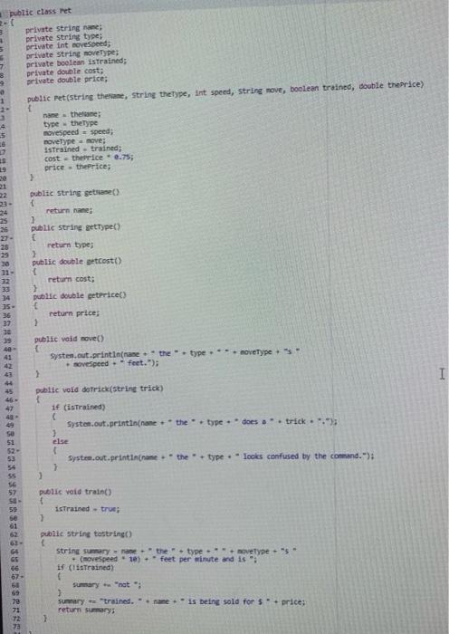 Solved The PetShop is getting bigger! Using the Pet class | Chegg.com