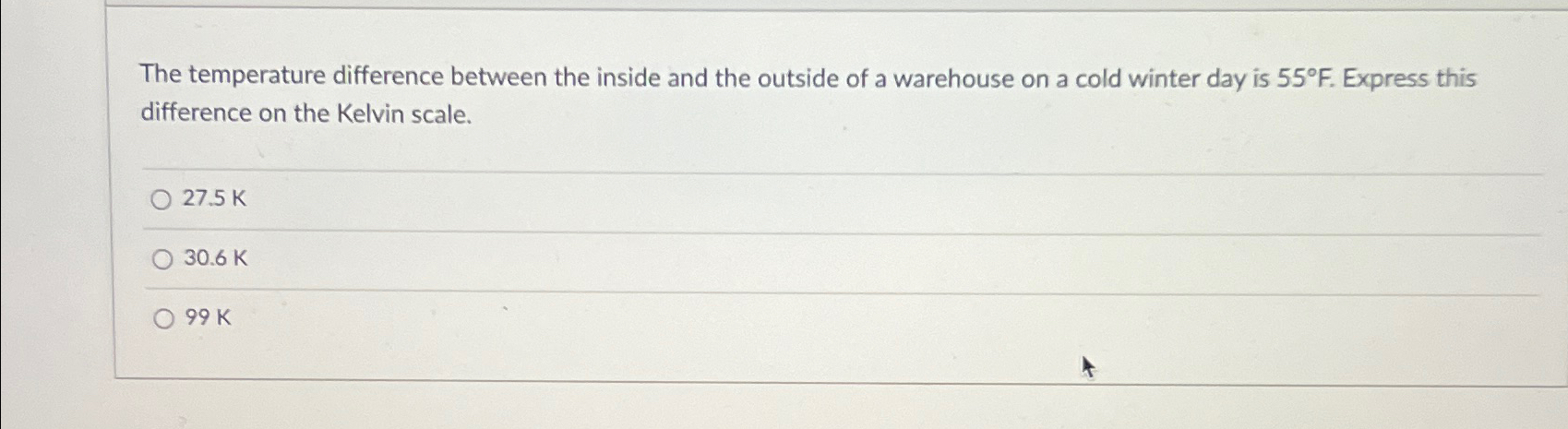 Solved The temperature difference between the inside and the | Chegg.com