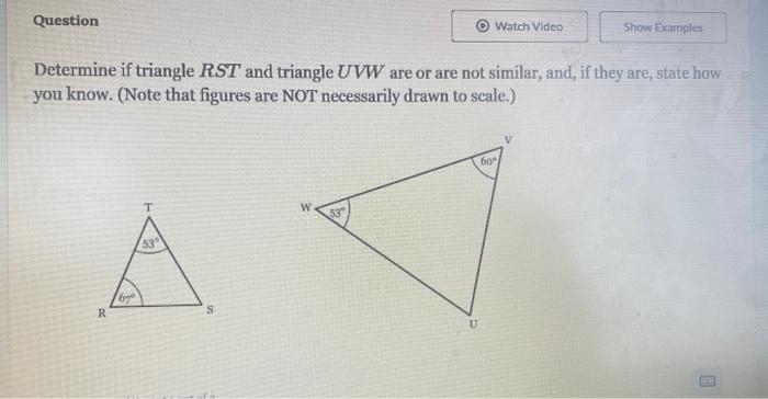 Solved Determine If Triangle Rst And Triangle Uvw Are Or Are Chegg Com