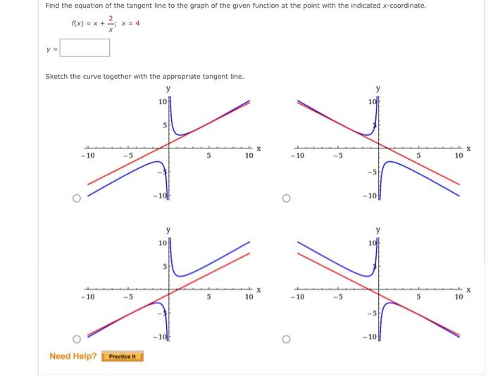 Solved Find The Equation Of The Tangent Line To The Graph Of 0009