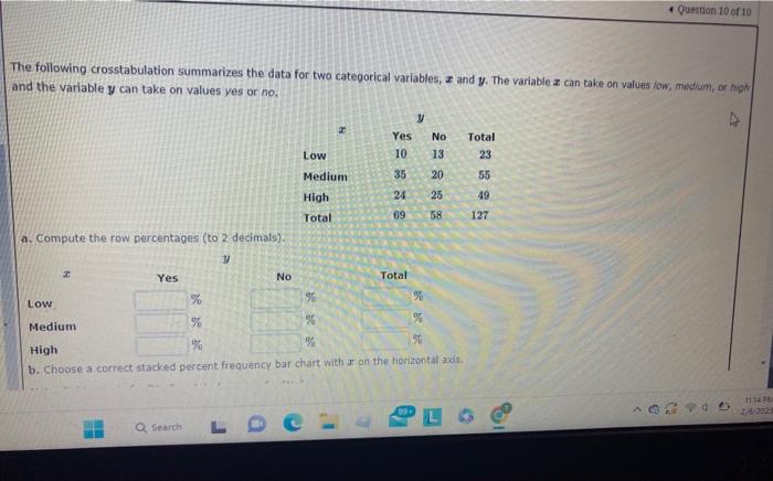 Solved The Following Crosstabulation Summarizes The Data For | Chegg.com