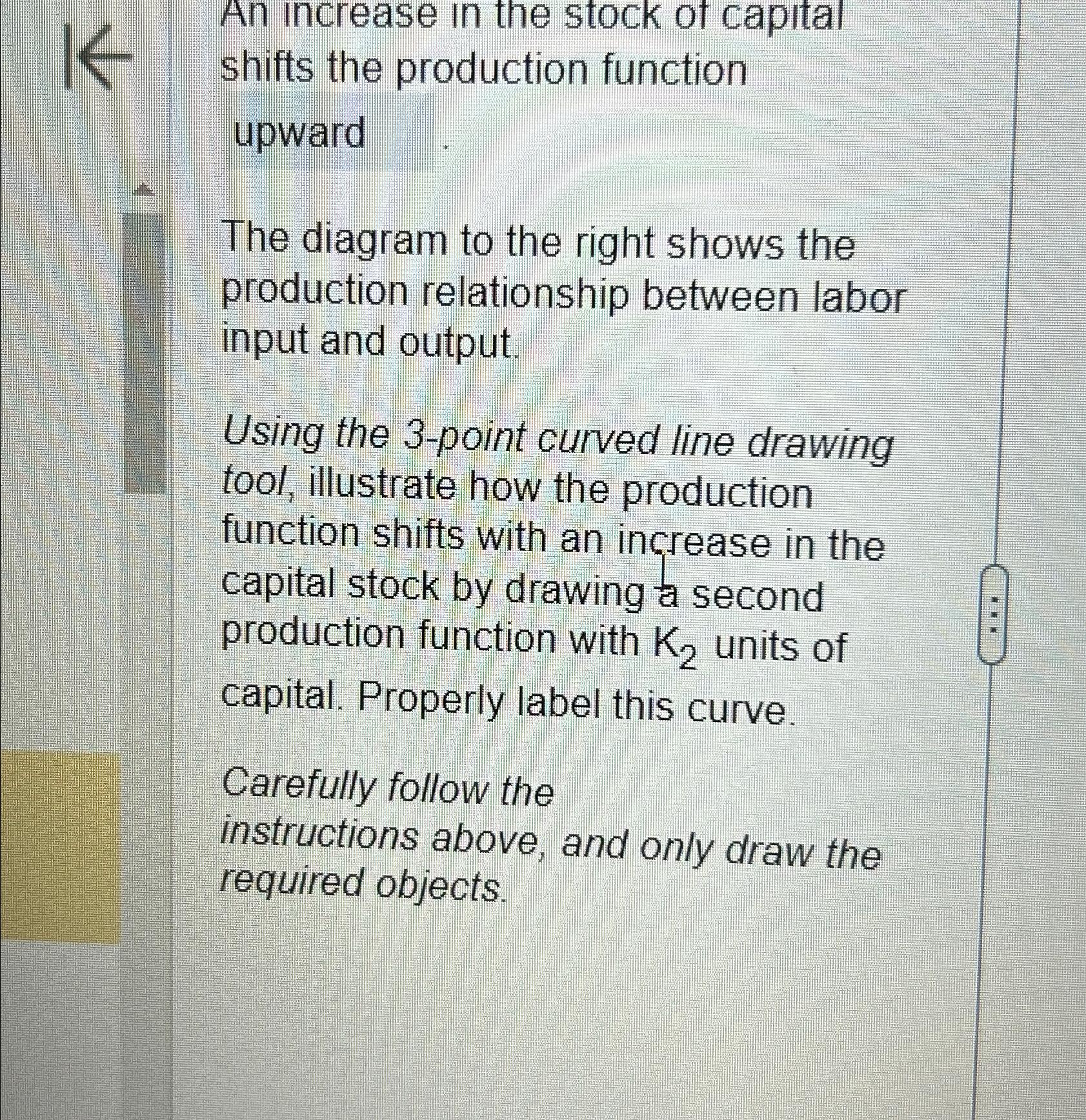 Solved An increase in the stock of capital shifts the | Chegg.com