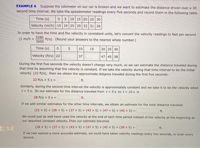 Solved EXAMPLE 4 Suppose the odometer on our car is broken | Chegg.com