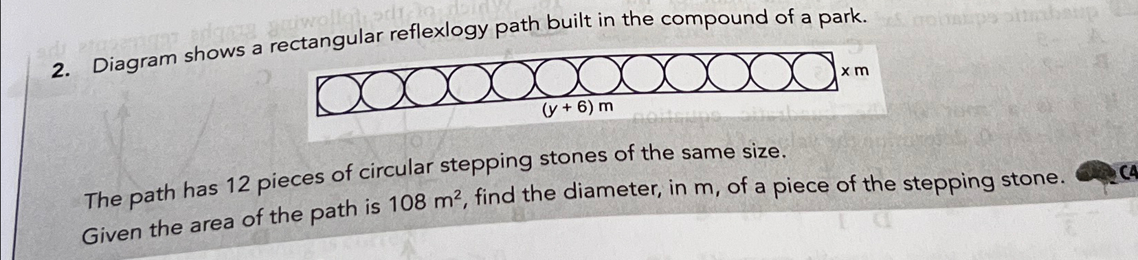 Solved Diagram shows a rectanqular reflexlogy path built in | Chegg.com