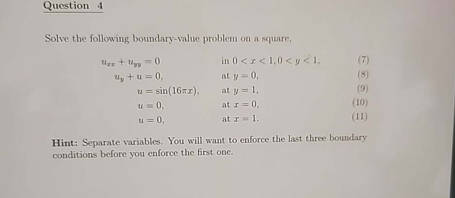 Solved Question 4Solve The Following Boundary-value Problem | Chegg.com