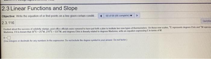 Solved 2.3 Linear Functions and Slope Objective: Write the | Chegg.com