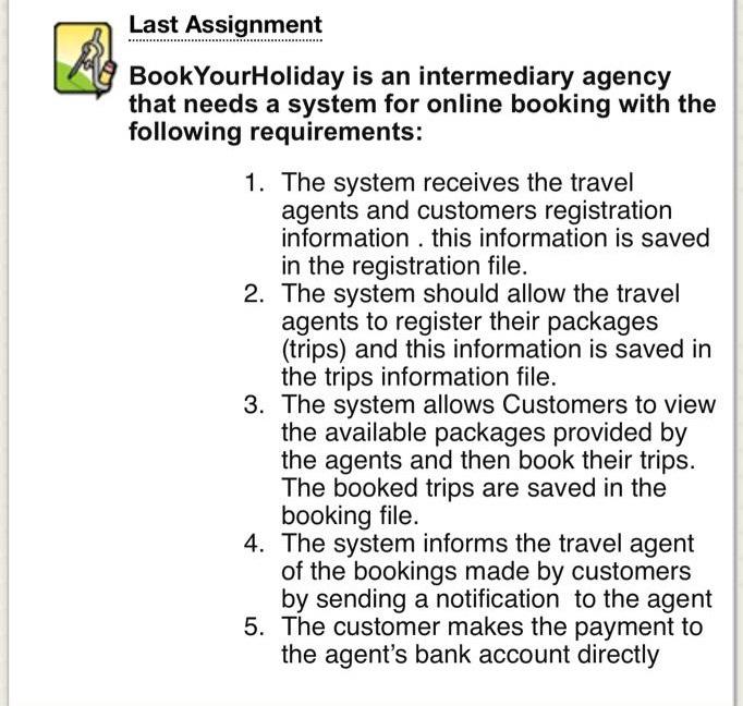 ourHoliday is an intermediary agency eds a system for | Chegg.com