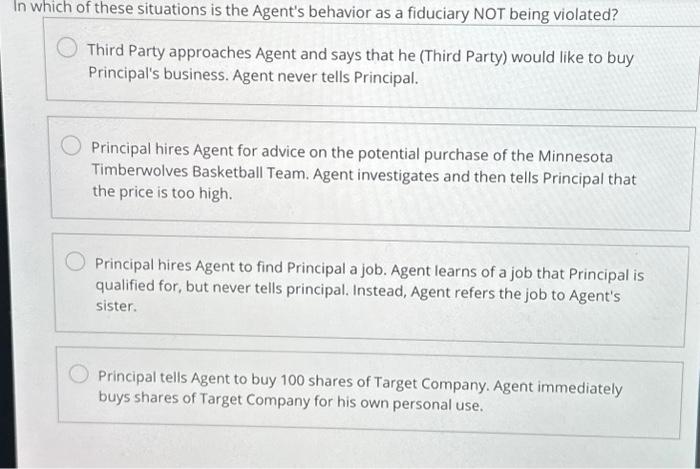 Solved Third Party approaches Agent and says that he (Third | Chegg.com