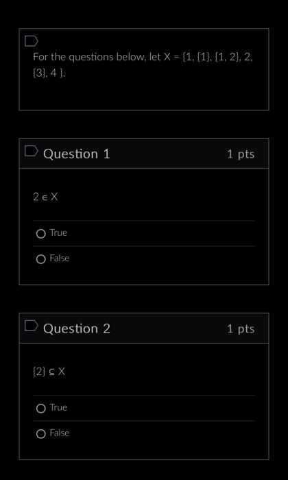 Solved Question 5 1 pts ∅∈B True False Question 6 1pts A is | Chegg.com