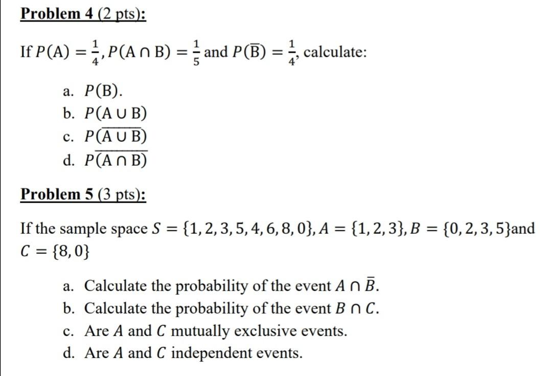 Solved Problem 4 2 pts If P A P ANB and P B Chegg