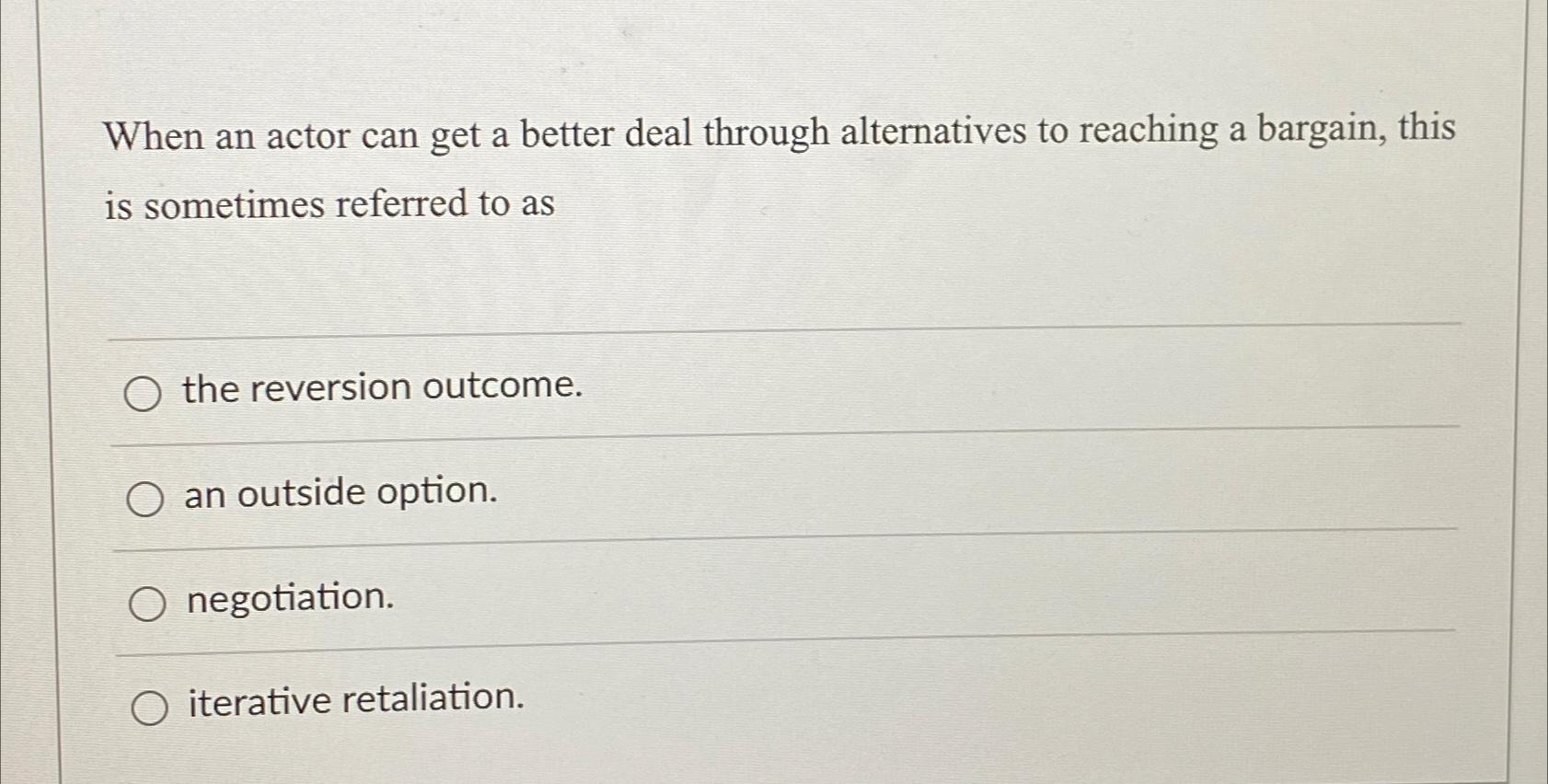 Solved When an actor can get a better deal through | Chegg.com