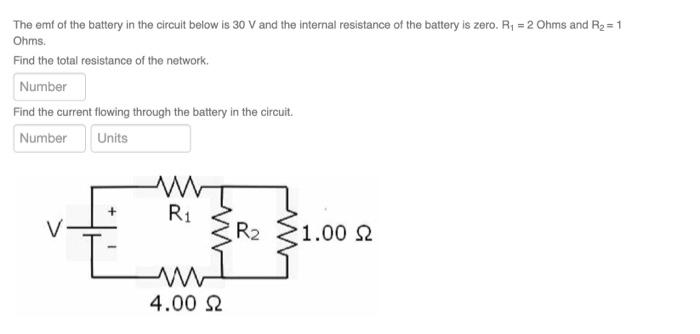 [Solved]: The emf of the battery in the circuit below is